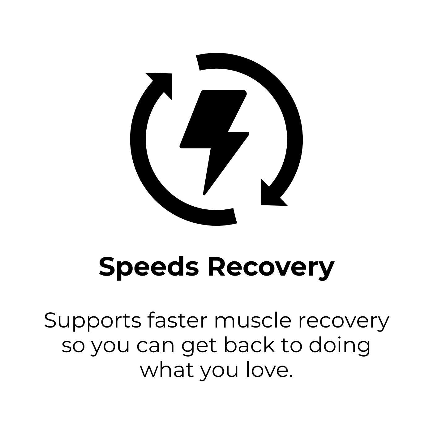 Speeds Recovery. Supports faster muscle recovery so you can get back to doing what you love.